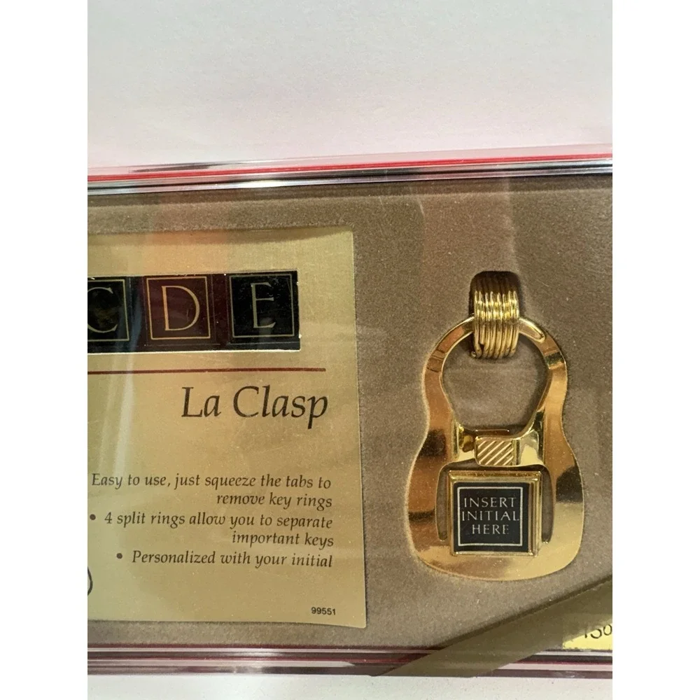 Vintage ROLFS Brass Keychain Keyfob Fob Art Deco Design- New In Giftbox